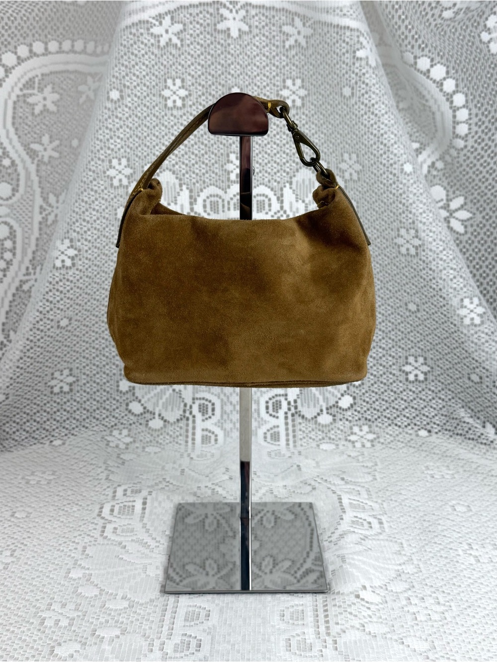 Miu Miu Suede Mini Hobo Bag in Brown